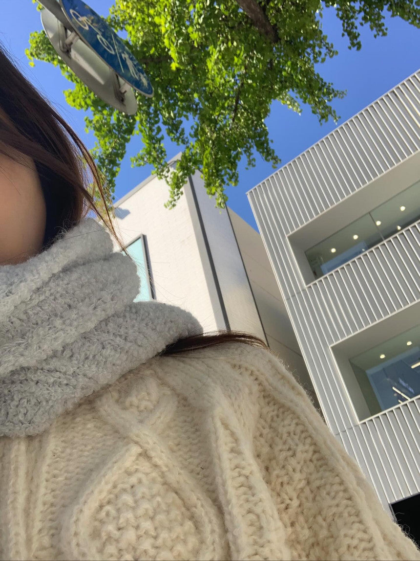 liter baby alpaca boucle muffler-3col