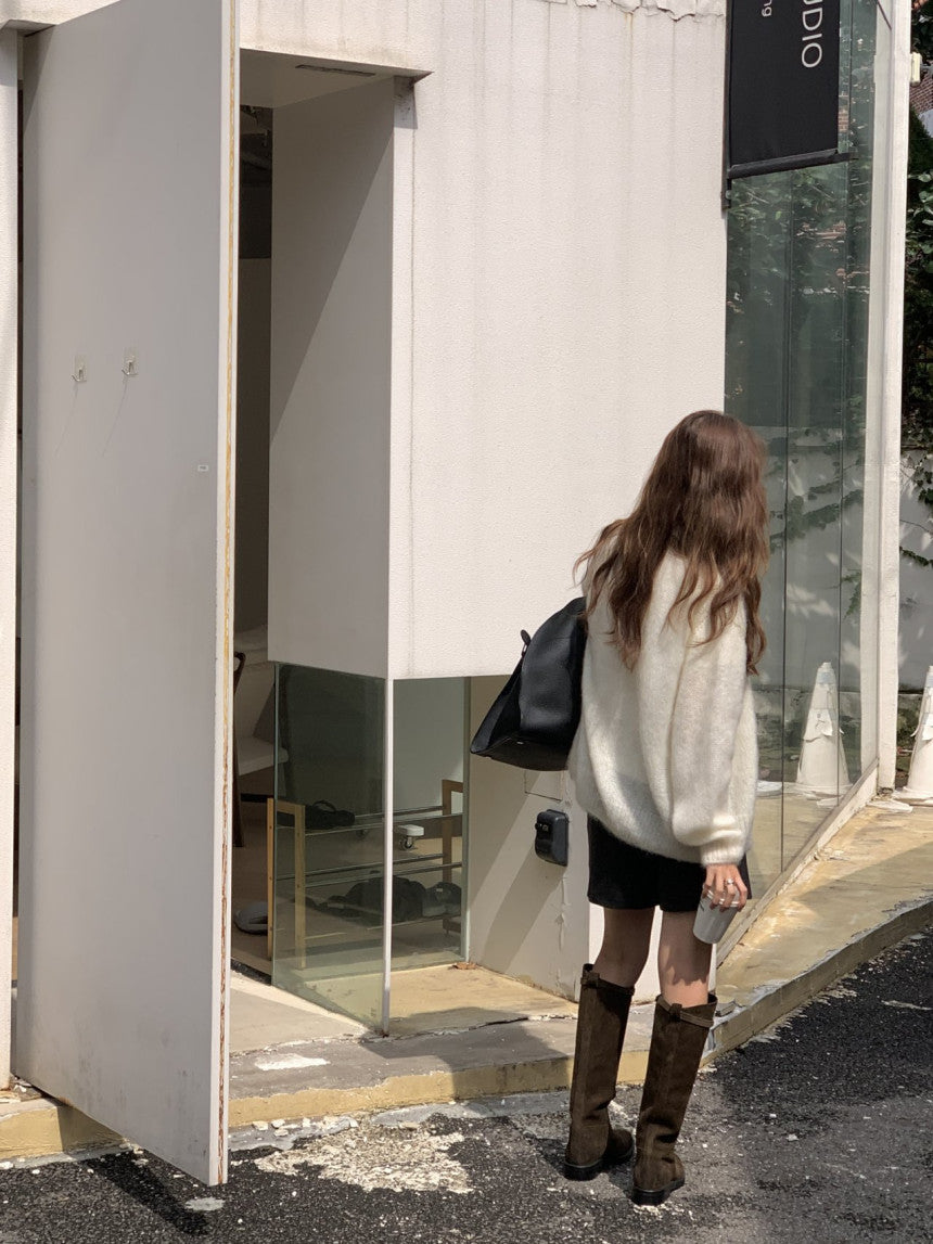 Amelie brushed mohair cardigan-2col