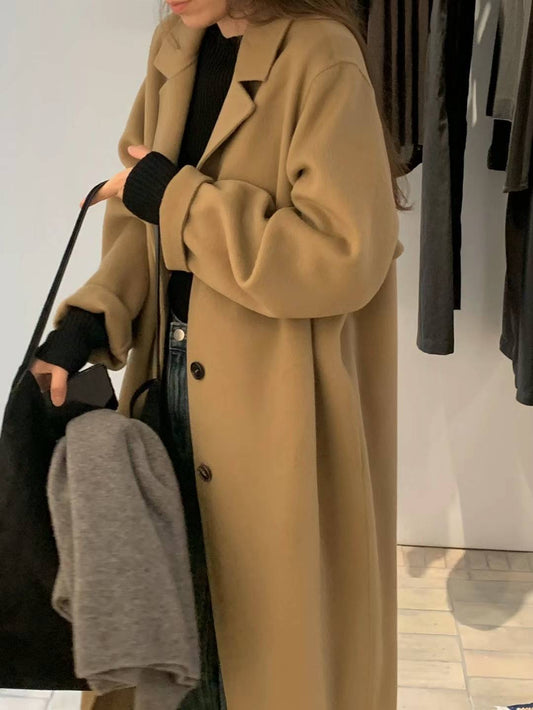 Camel sold out [即納]Ounce cash single maxi coat-2col