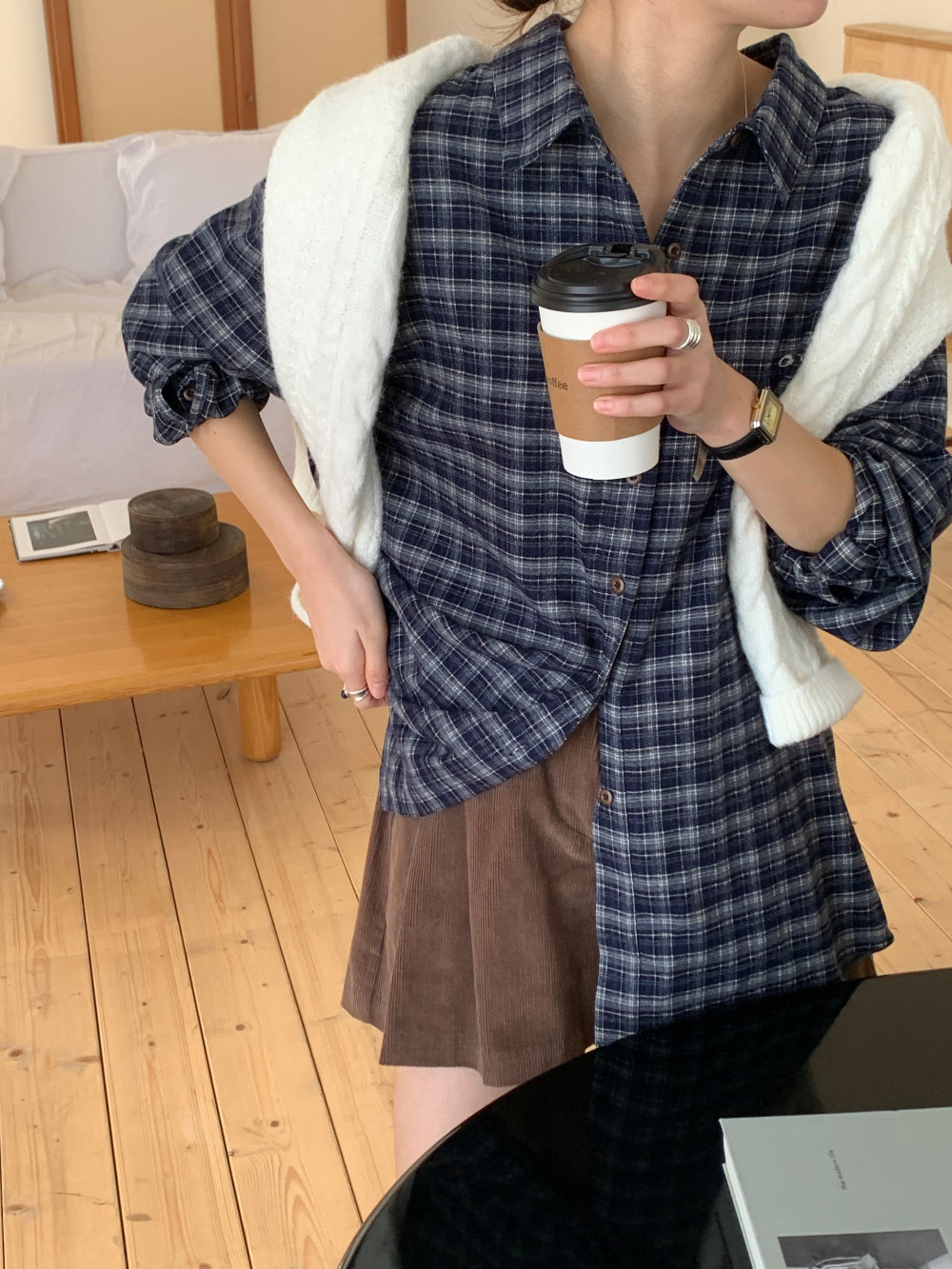 Boston check shirt-2col