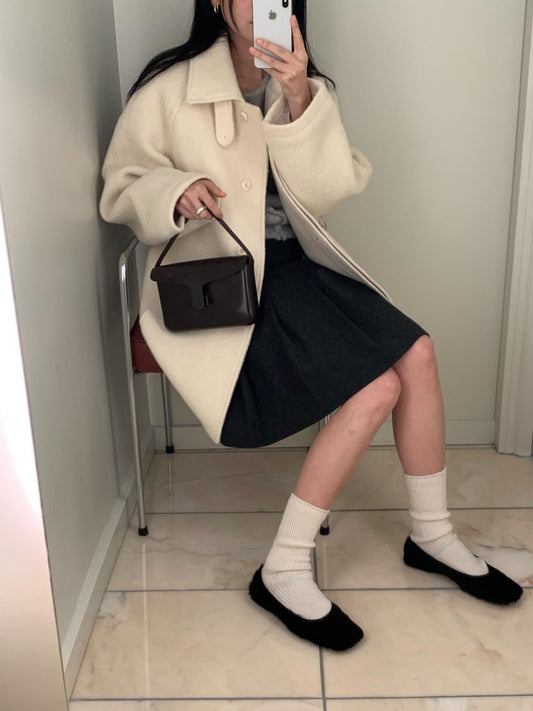 Carry half baby alpaca coat-3col