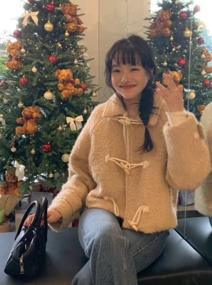 boucle wool duffel coat-2col