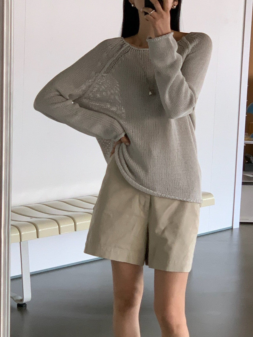 ivory即納 bread linen knit-4col