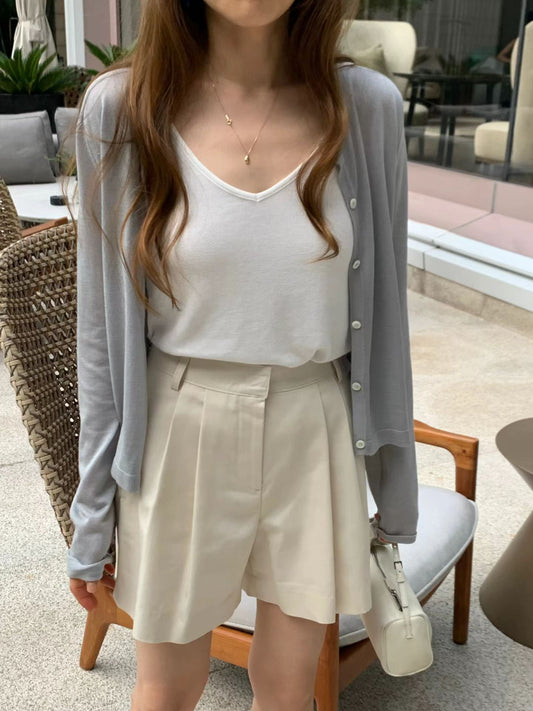 creambeige-s即納 Ounce day two tuck short-3col