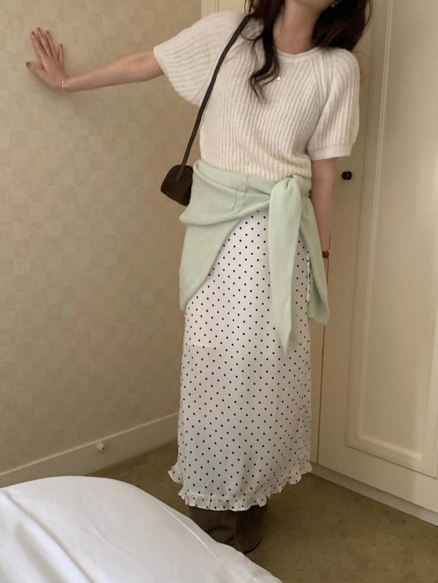 Dot banding skirt-2col