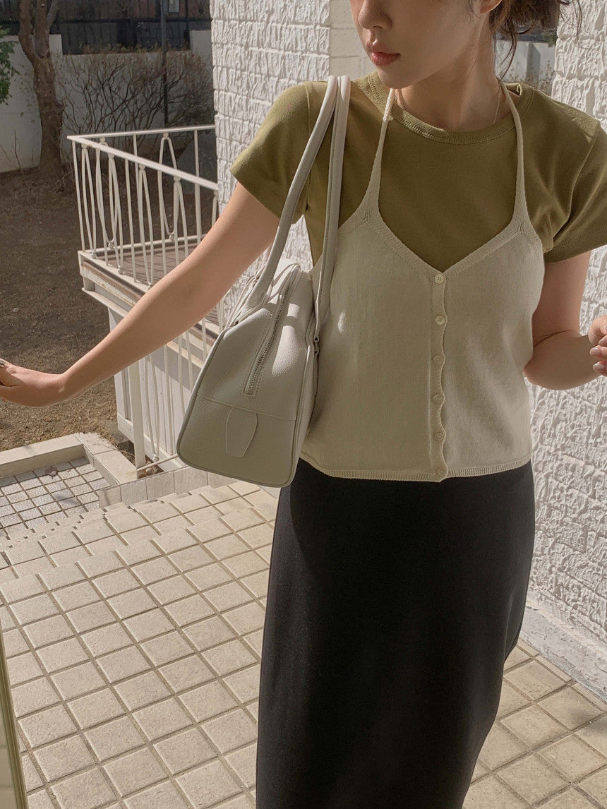 basic halter sleeveless-5col