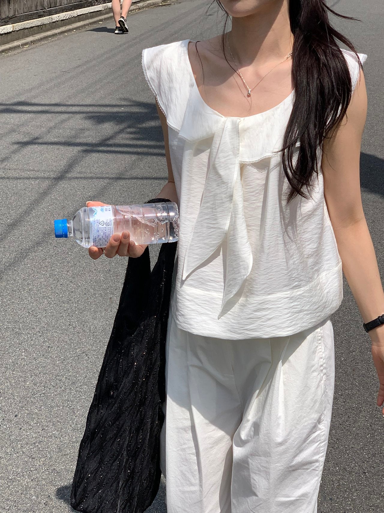 Lua ribbon frill blouse