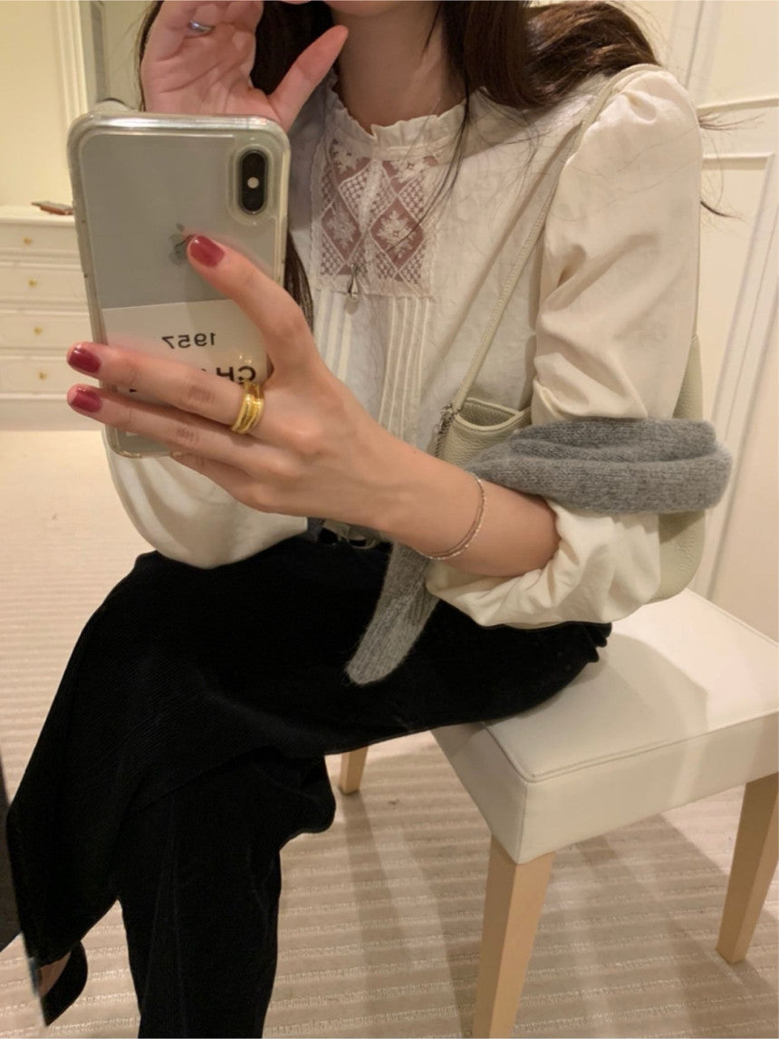 black corduroy pants/ショート丈あり