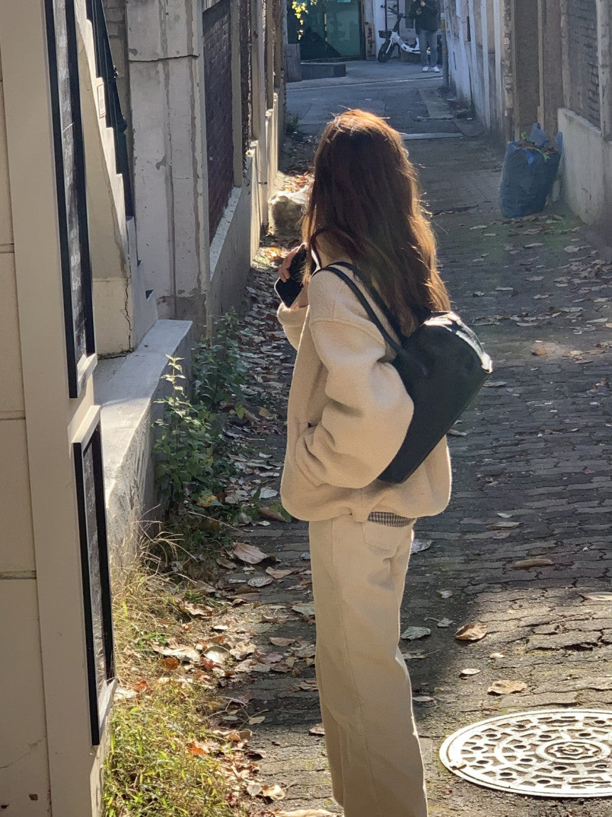 Cris fine wool dumble zip up jumper-3col