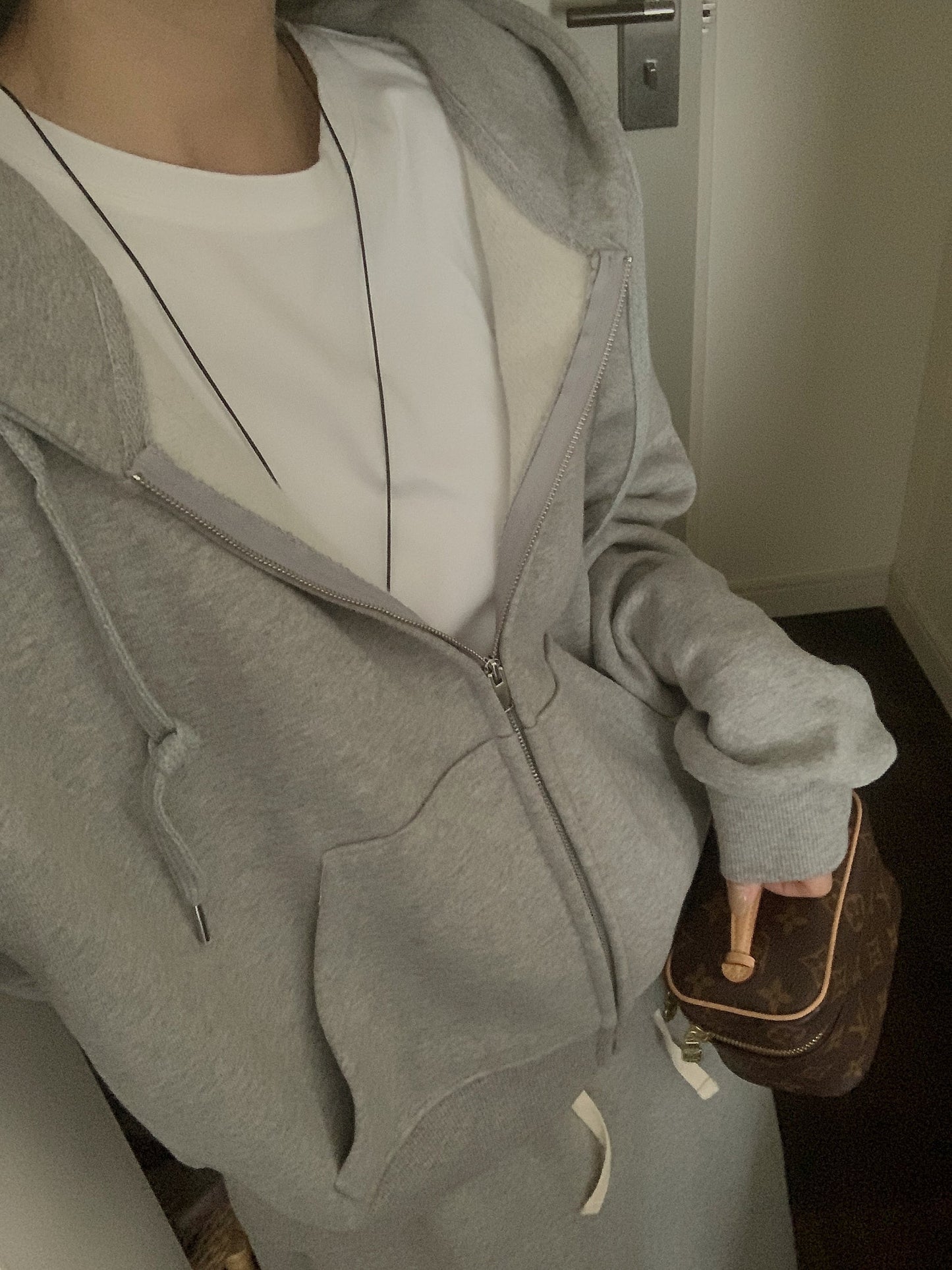 Essential gimo hood zip-up&pants&skirt-3col