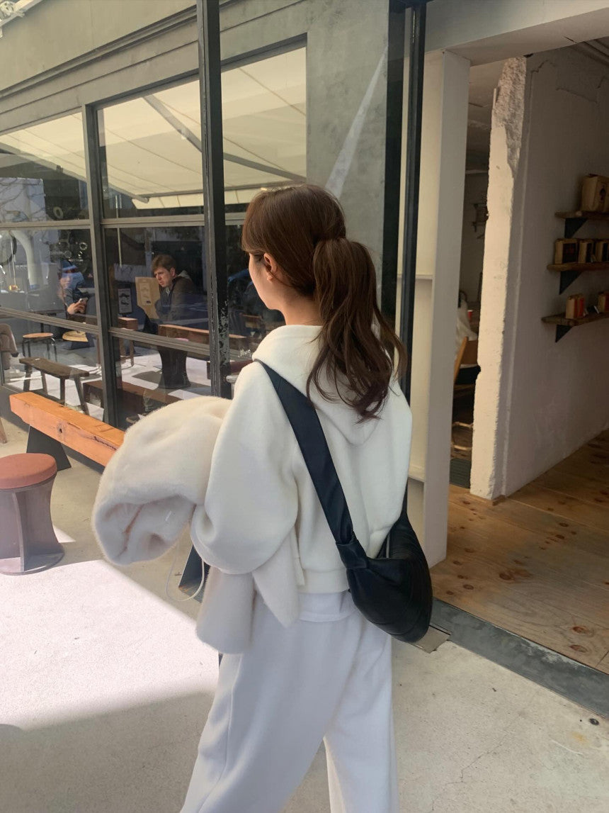 liter pony wool hood zip up-2col