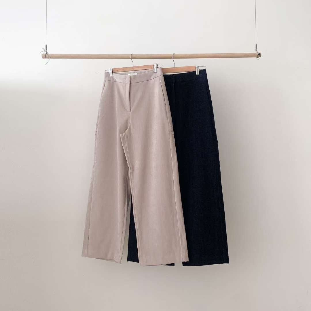 back slit wide slacks-2col/ショート丈あり