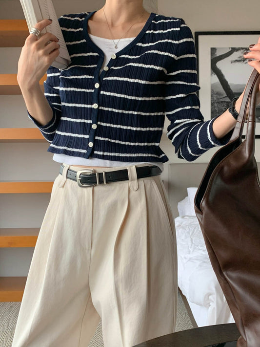 navy即納 mimosa cardigan-3col