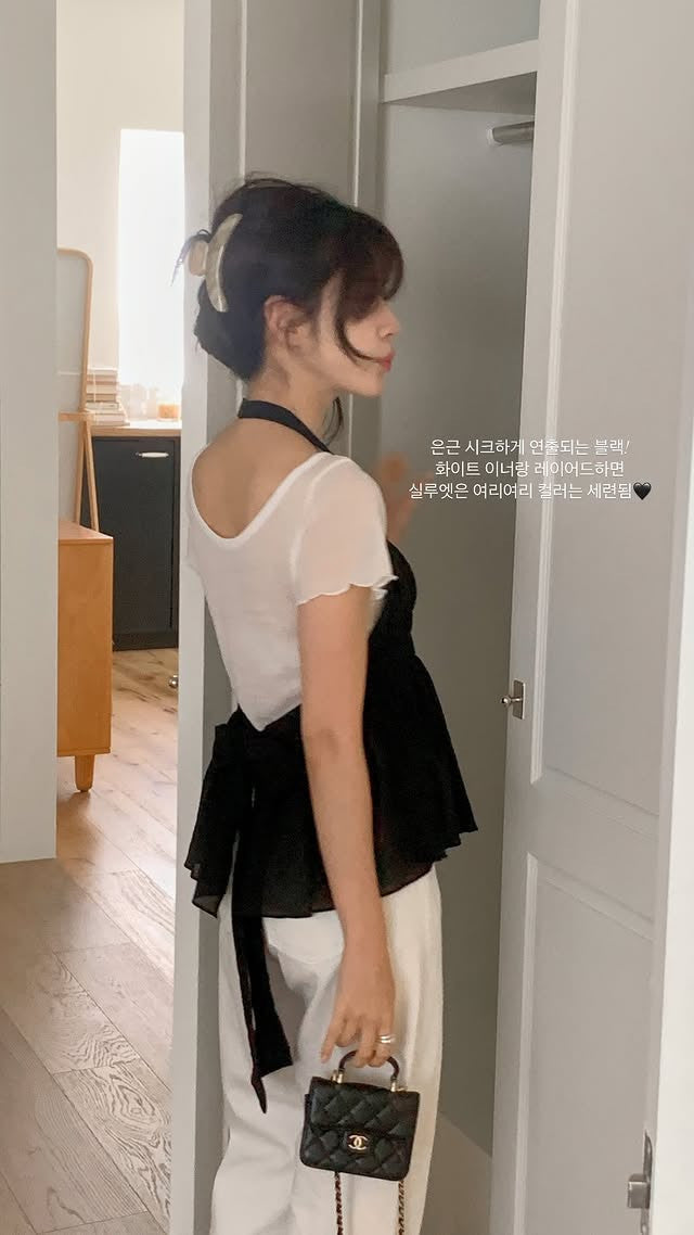 Lucien halter neck blouse-2col