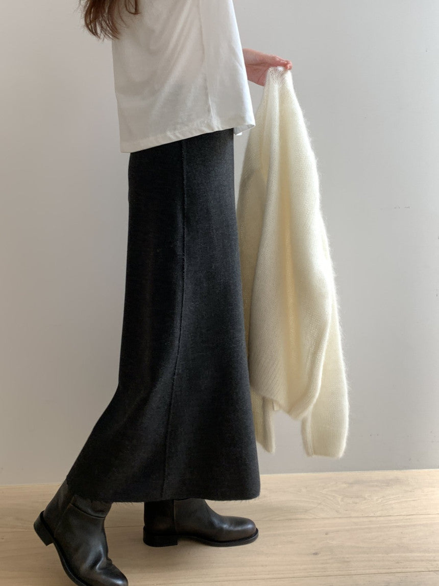 Mone wool flare skirt-2col