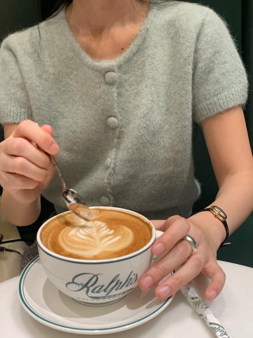 Want alpaca half cardigan-4col