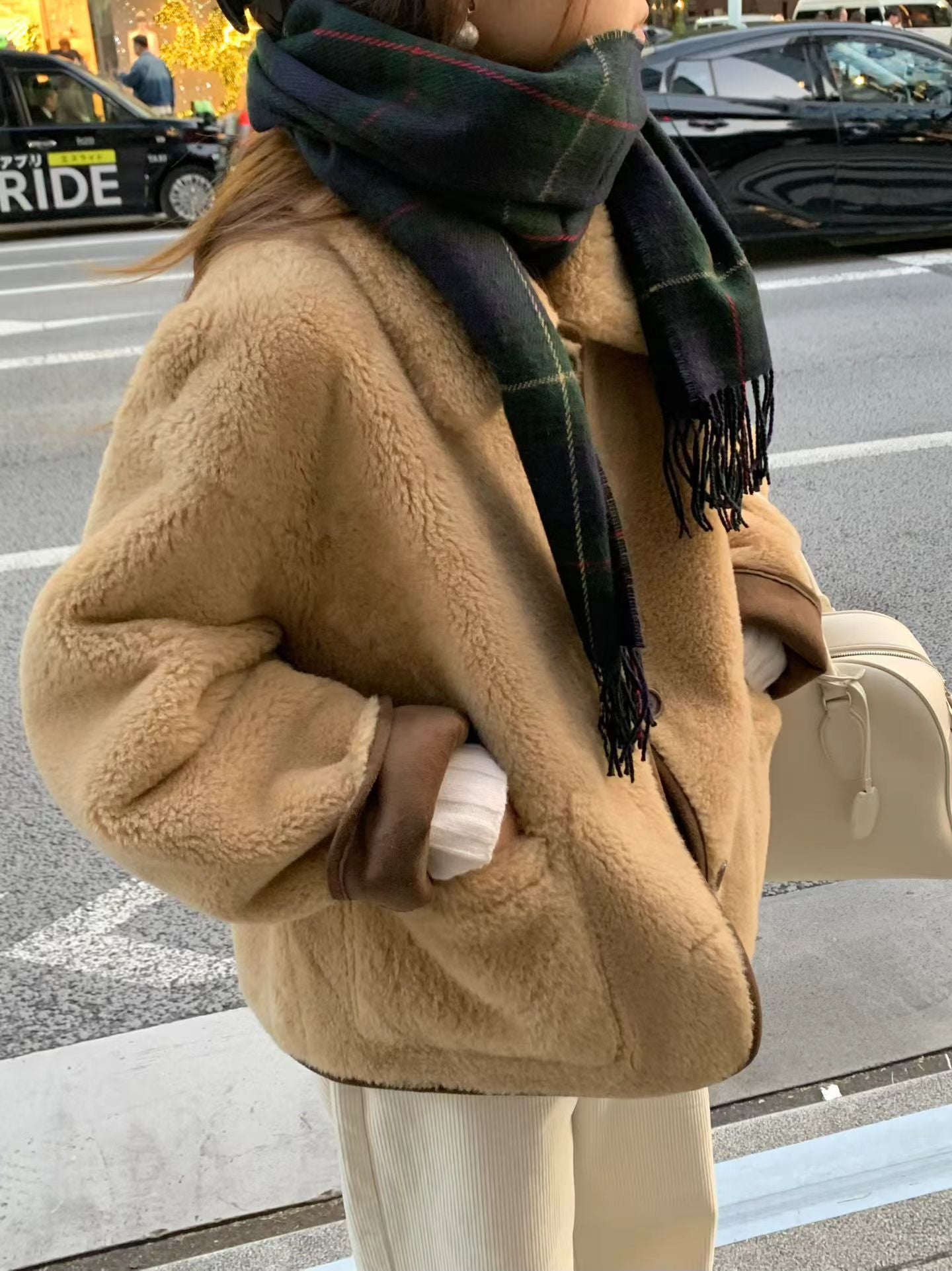 Ounce check wool muffler-3col