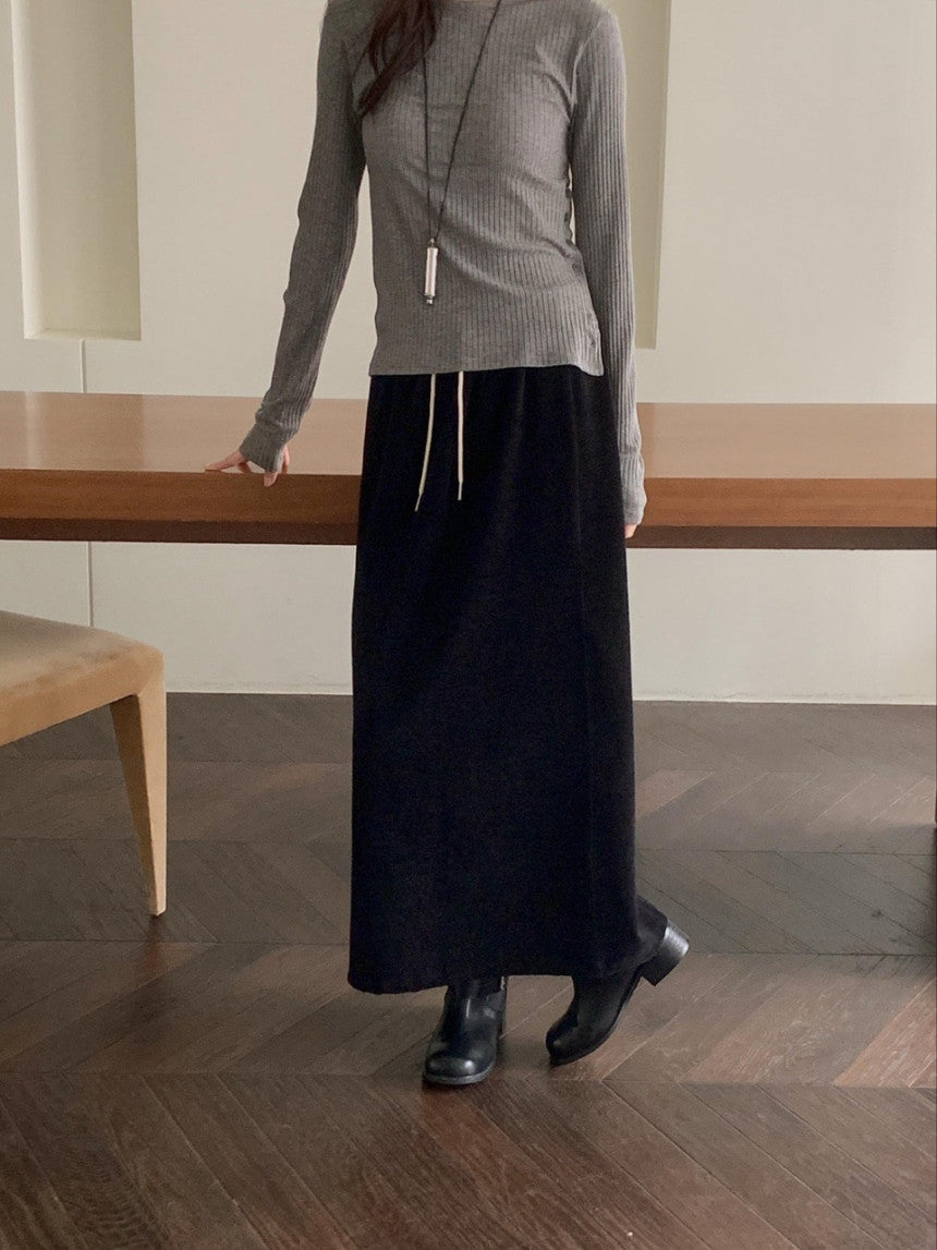 Brownie rib skirt-4col