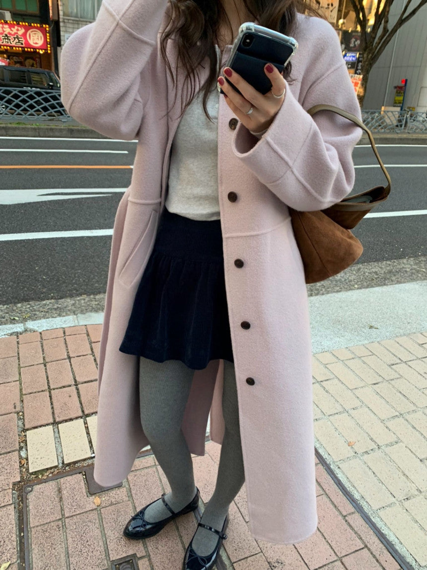 Cookie long handmade coat-2col