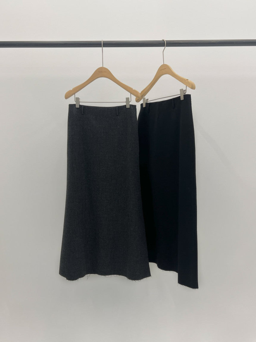 Mone wool flare skirt-2col