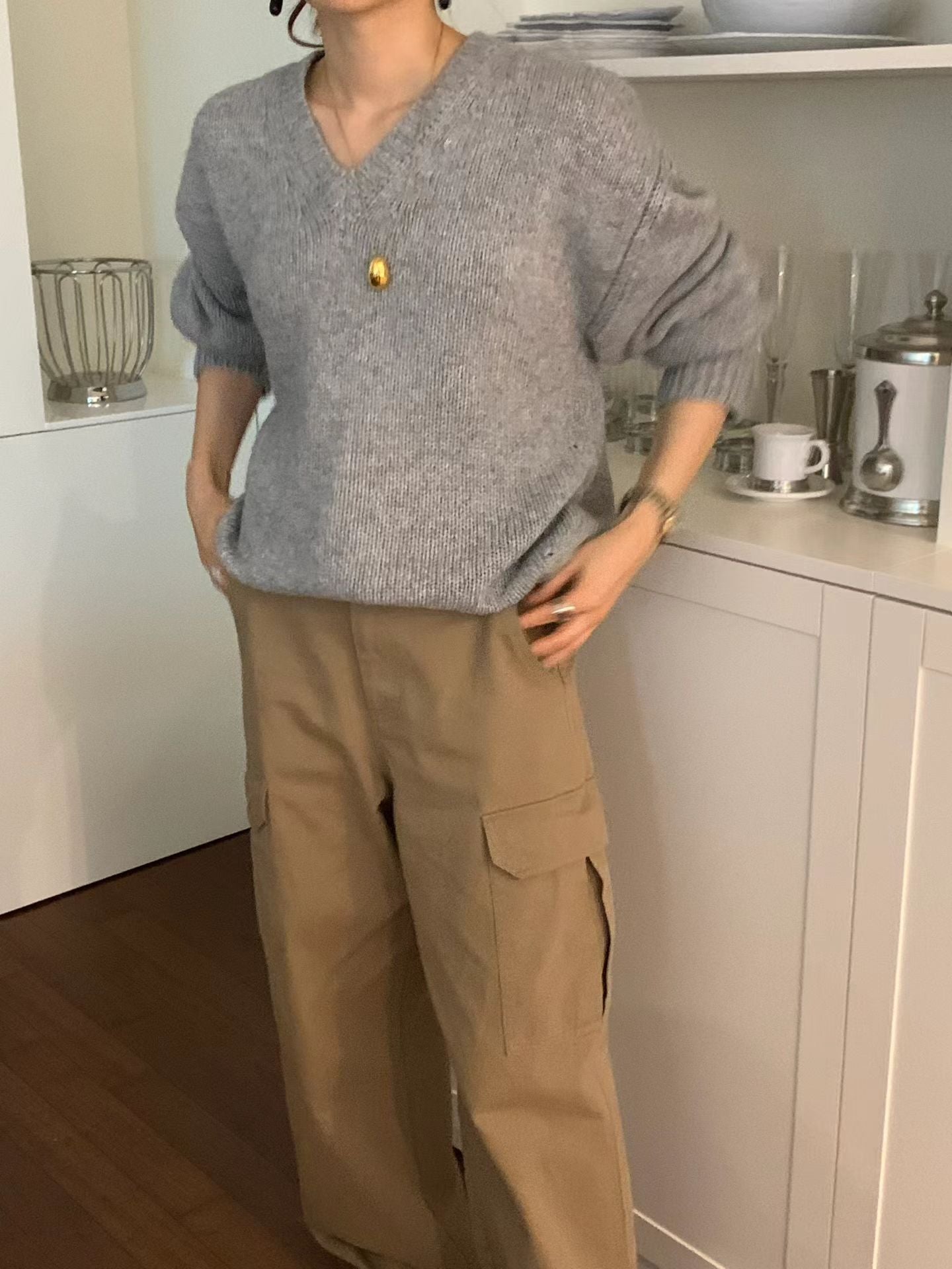 Ounce washing pocket cargo pants-2col