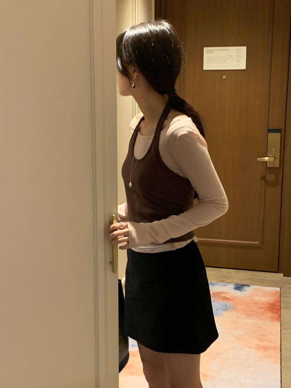 Halter layered set T-4col