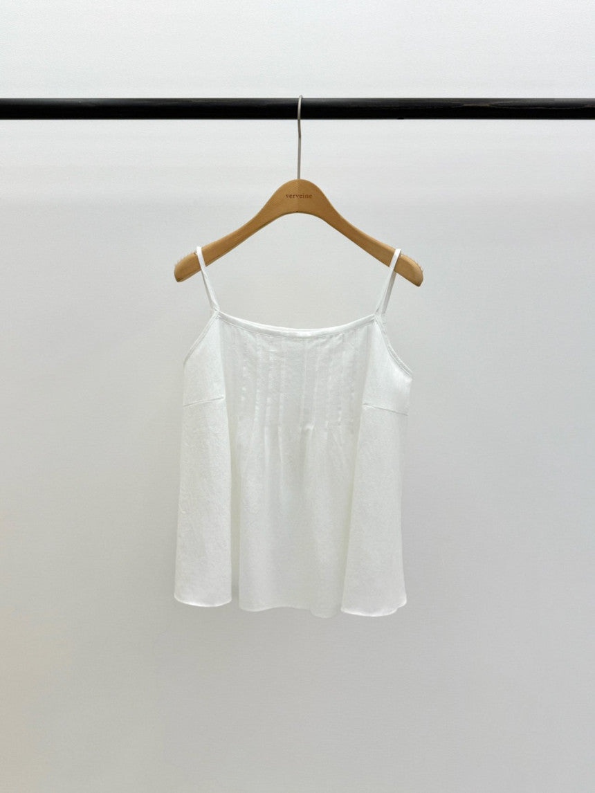 Lobe pintuck sleeveless blouse-2col