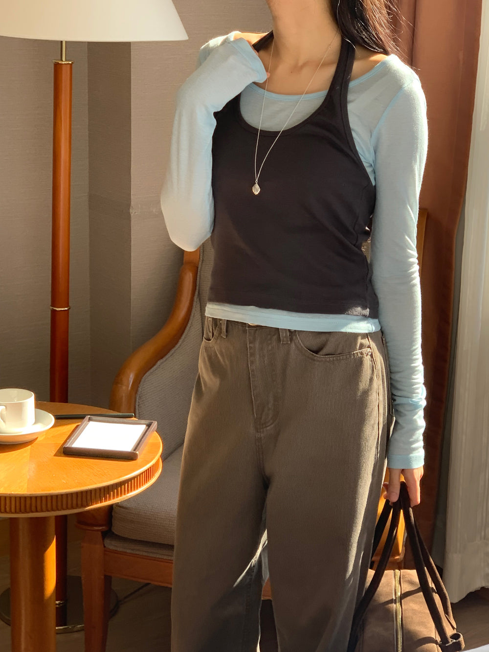 Halter layered set T-4col