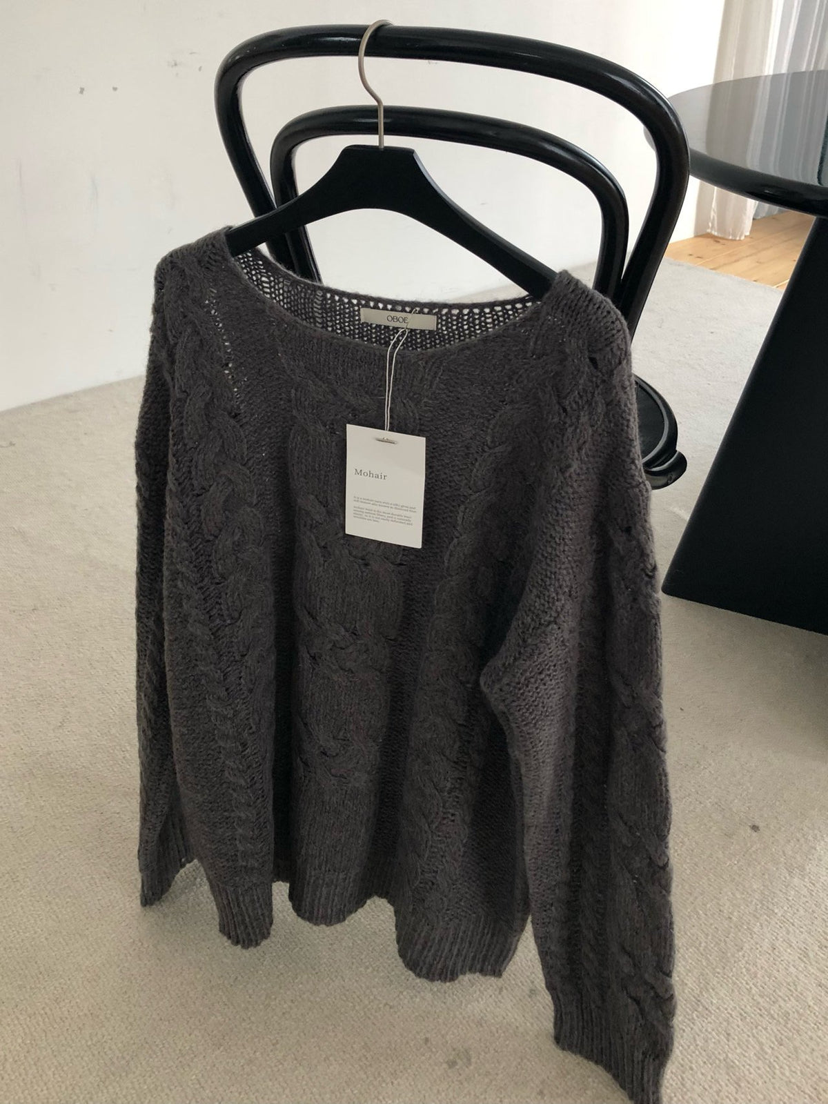 mohair cable knit-2col