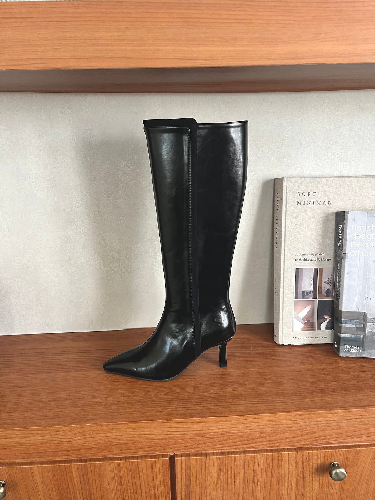 Binding Suede point 7cm Boots-2col