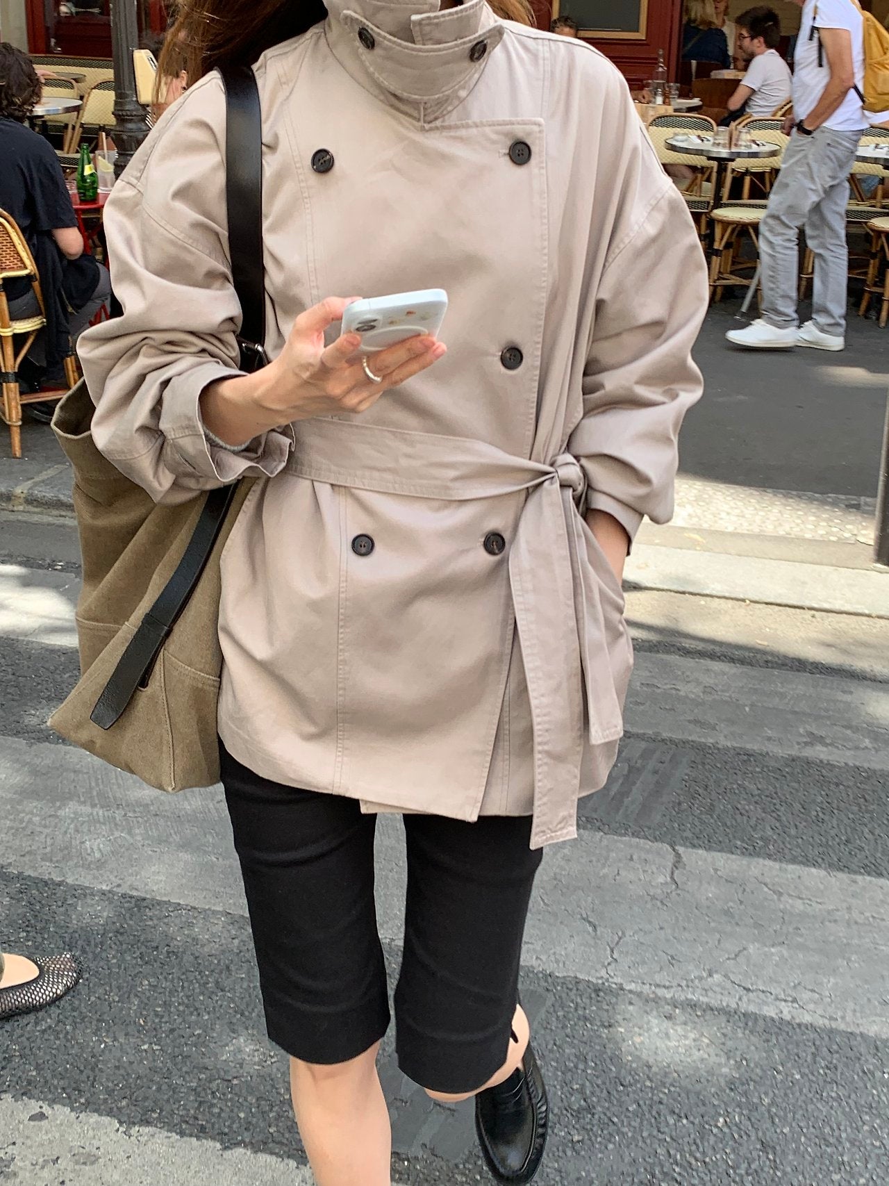 Maren washing half trench jacket-2col