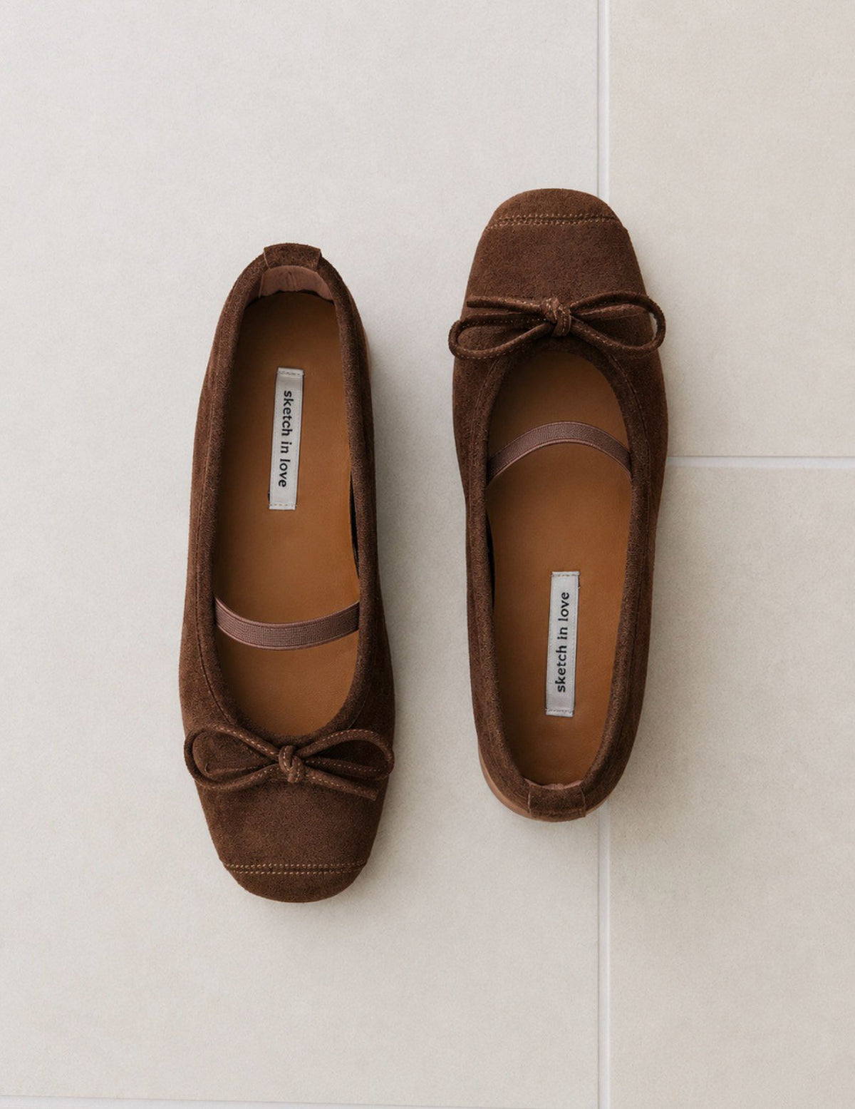 suede comfort ribbon flats-2col