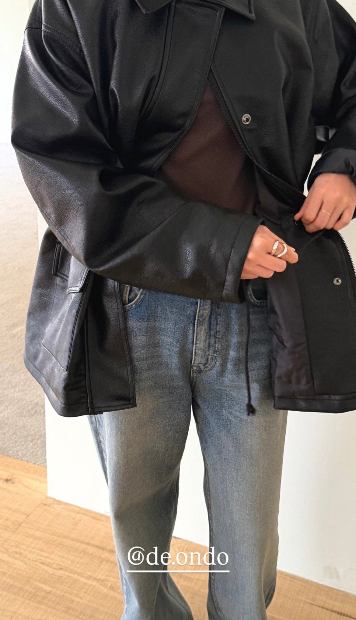 Deondo leather field jacket-2col