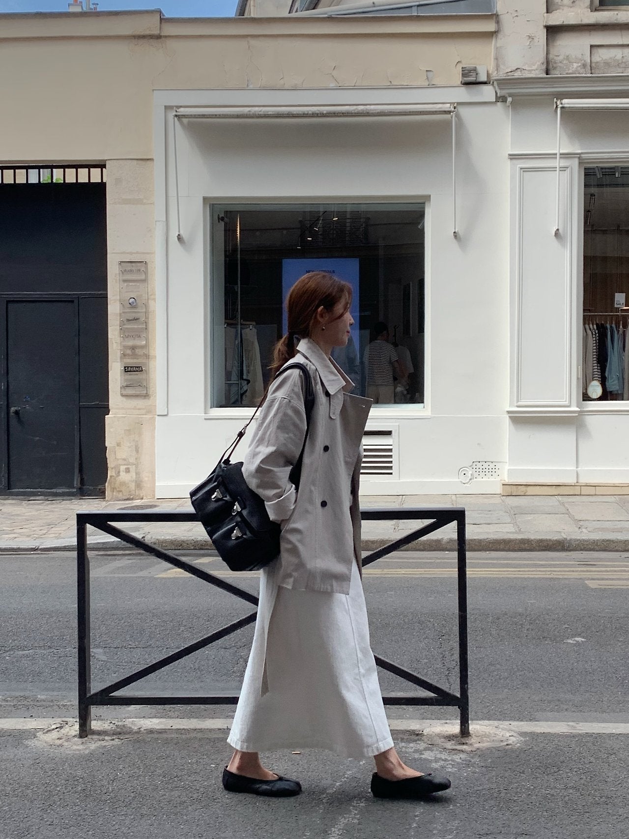 Maren washing half trench jacket-2col
