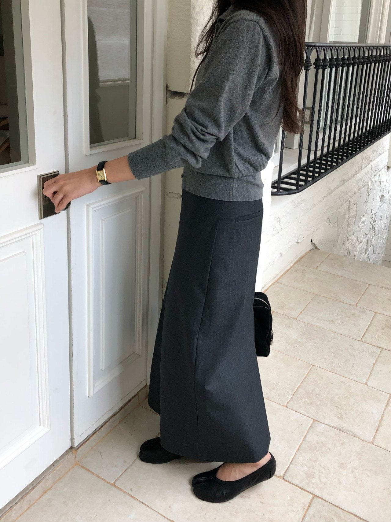 High-neck cash cardigan-3col