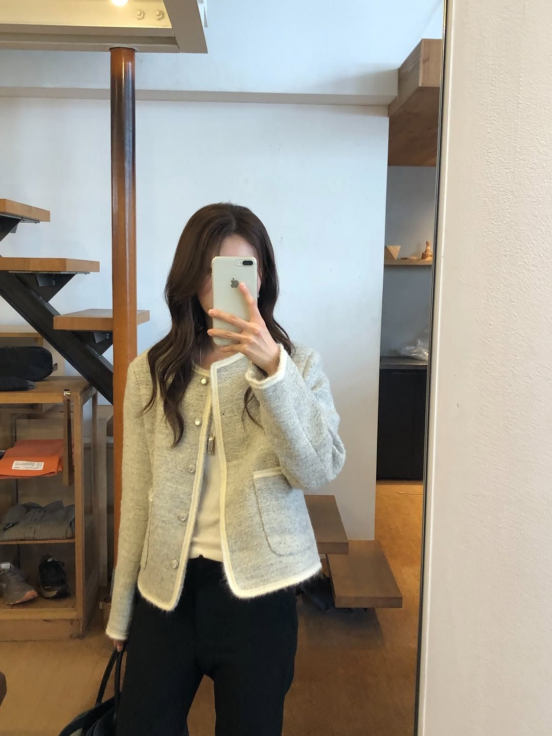 rowen contrast tweed jacket