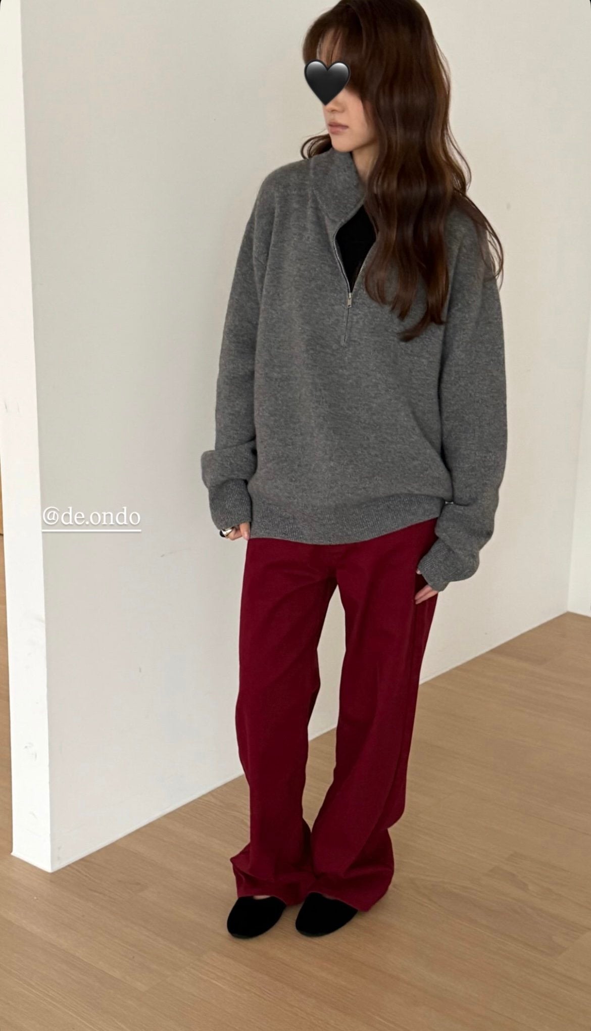 deondo cash double half zip sweater-4col