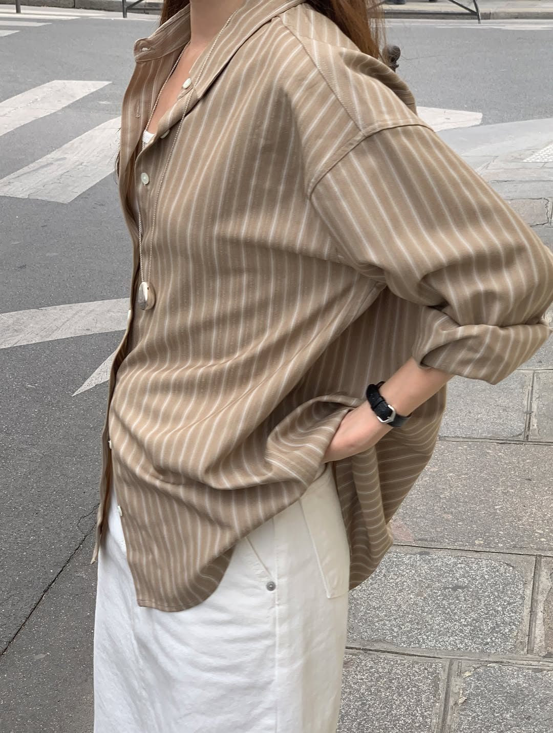 Soren tencel stripe shirt