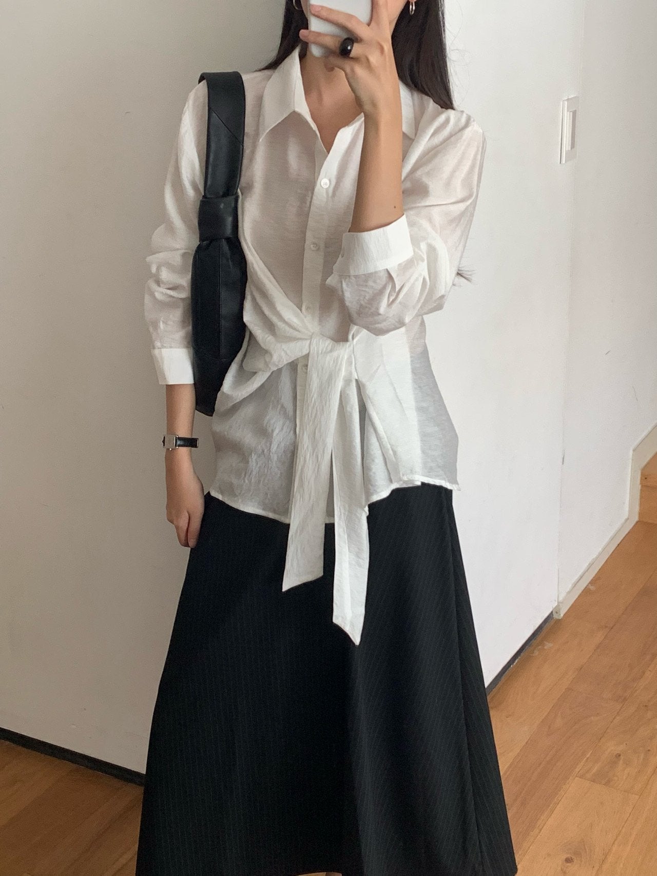 Veil wrap blouse-2col