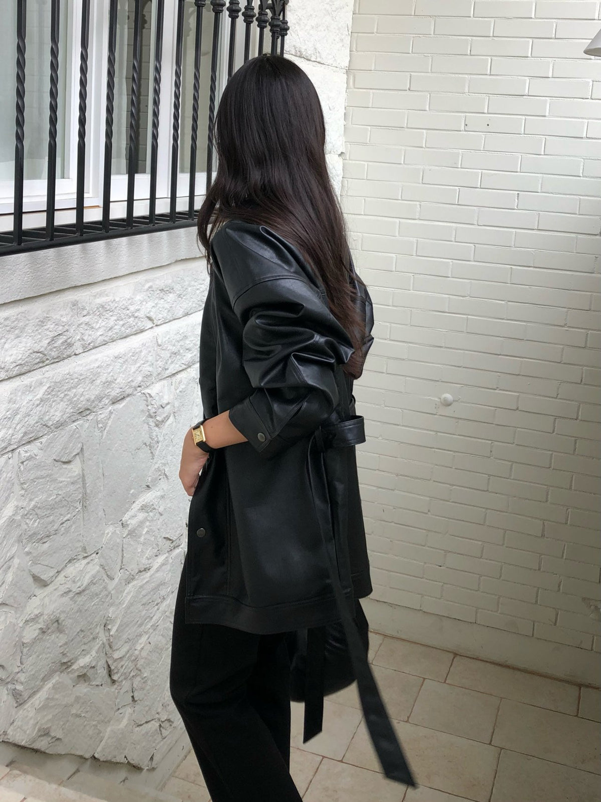 paris half leather jacket