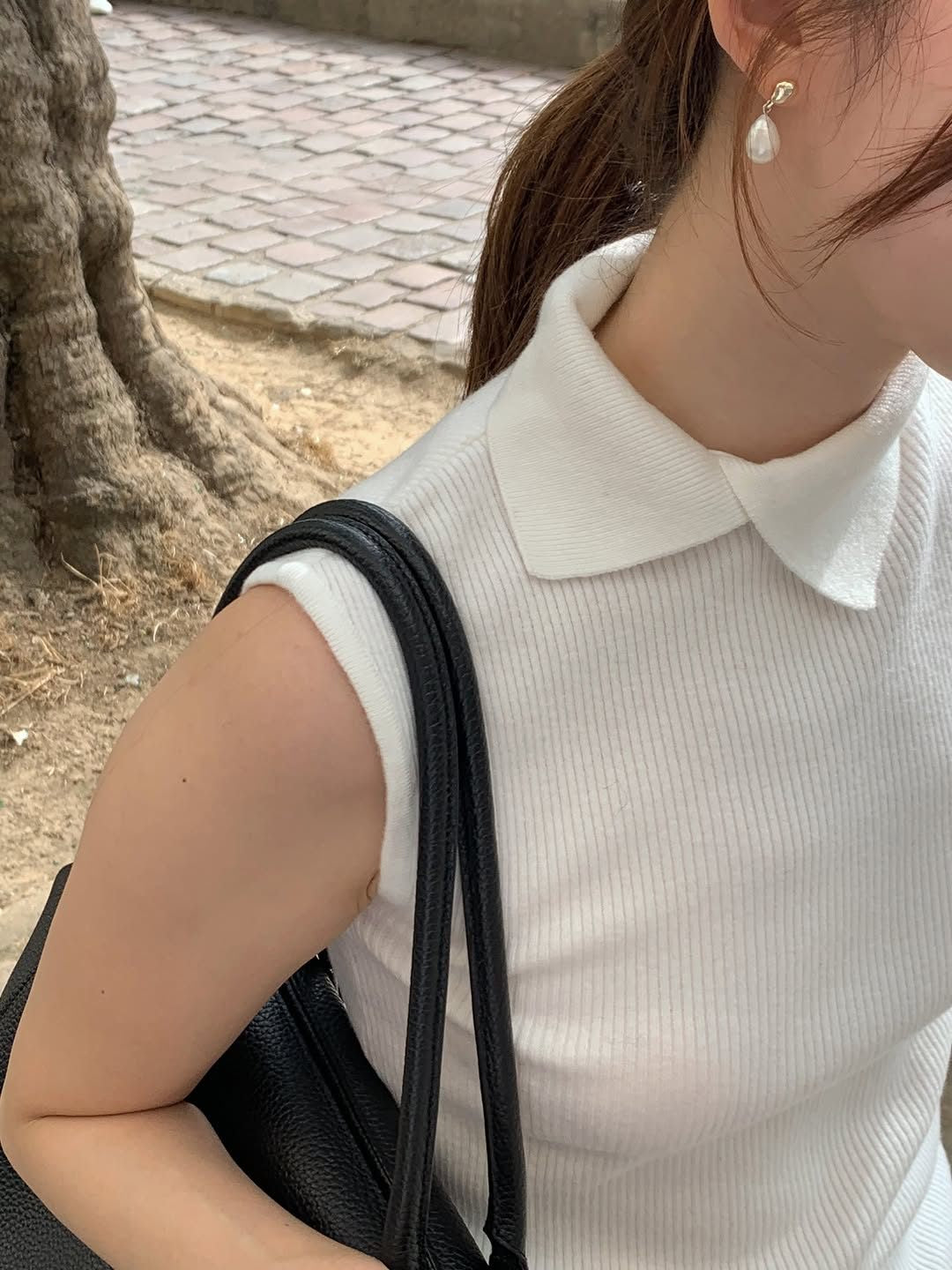 Chloe collar sleeveless knit-2col