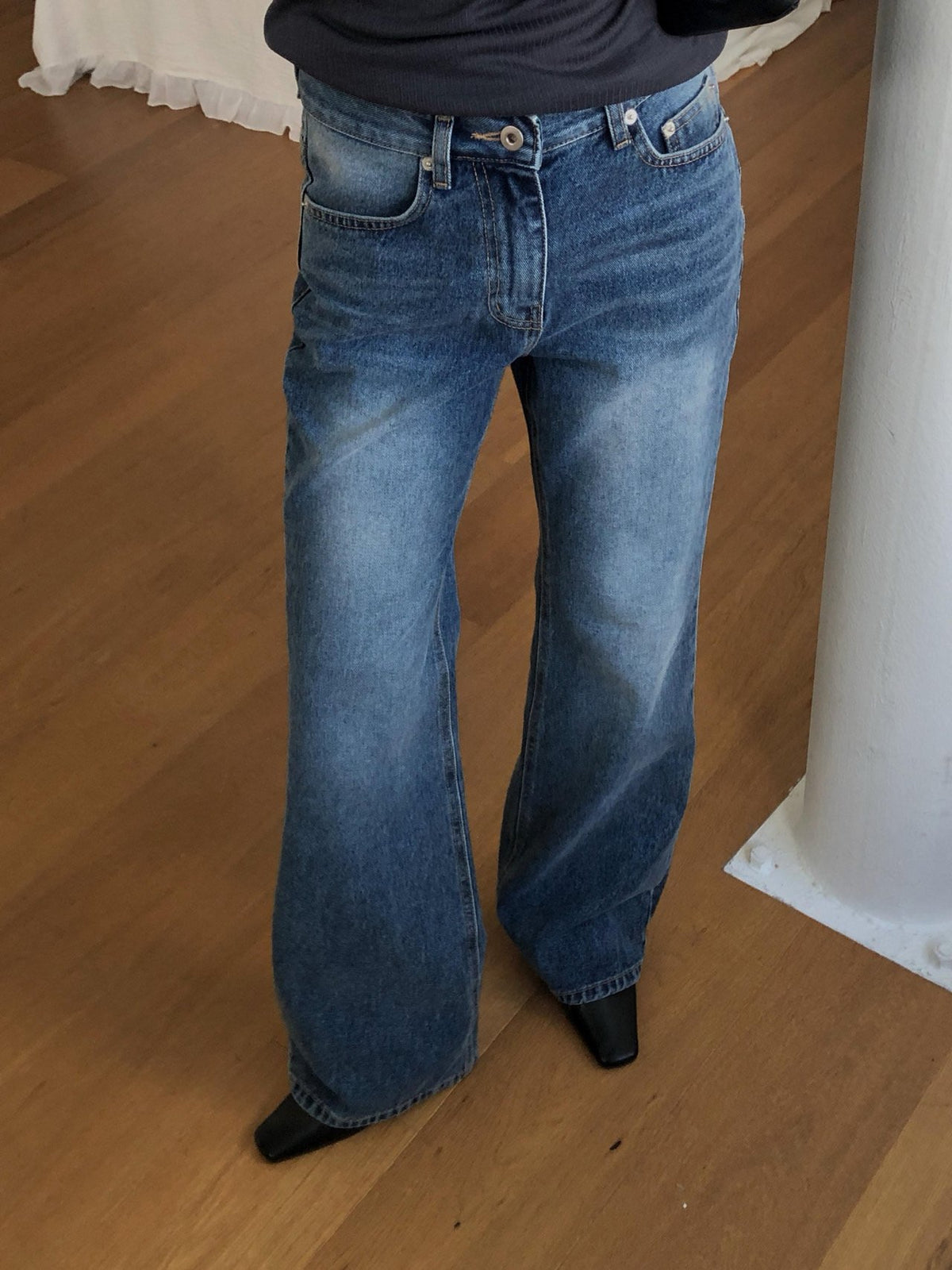 rise bootcut denim
