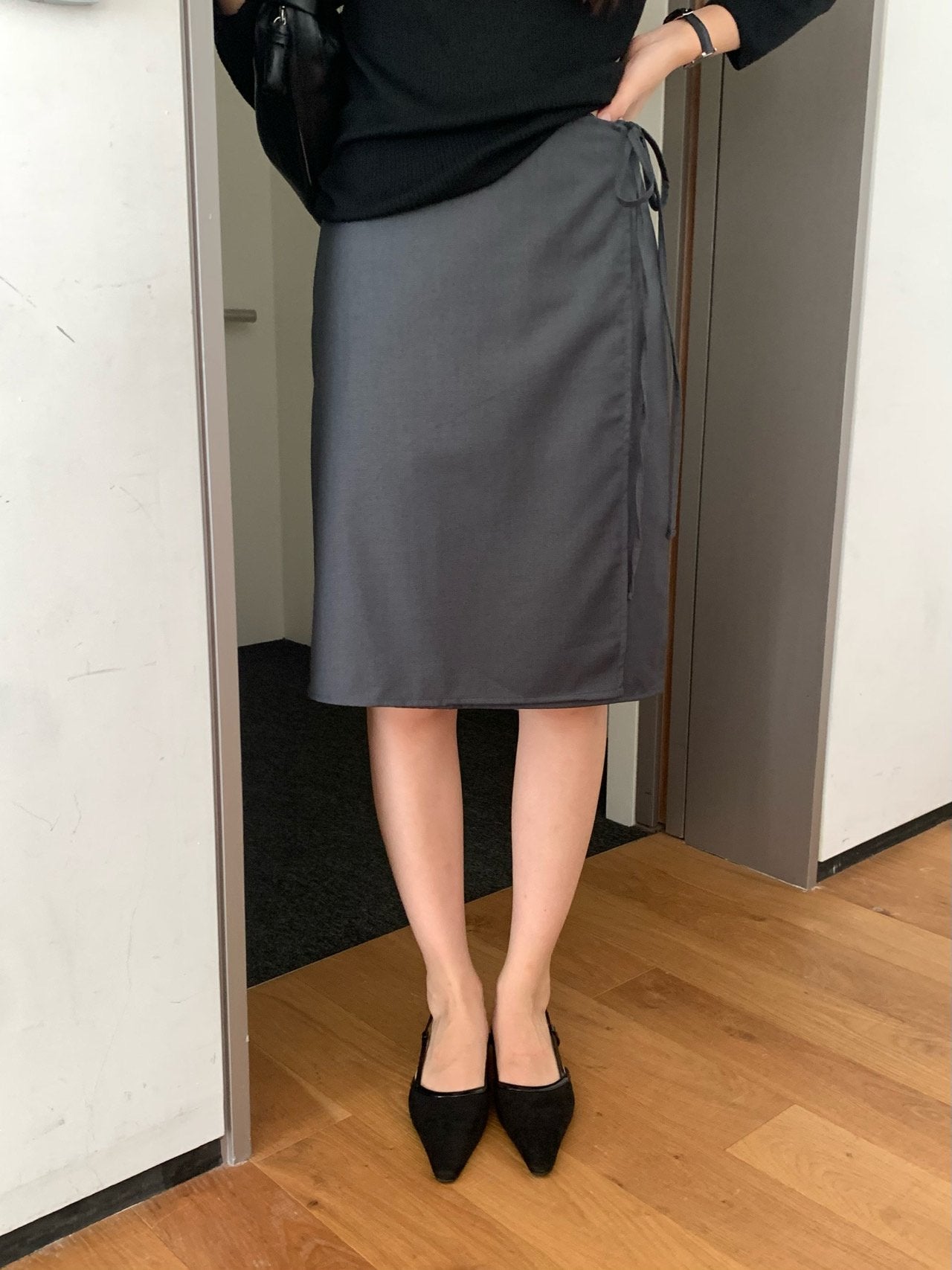 Sandy wrap skirt-2col