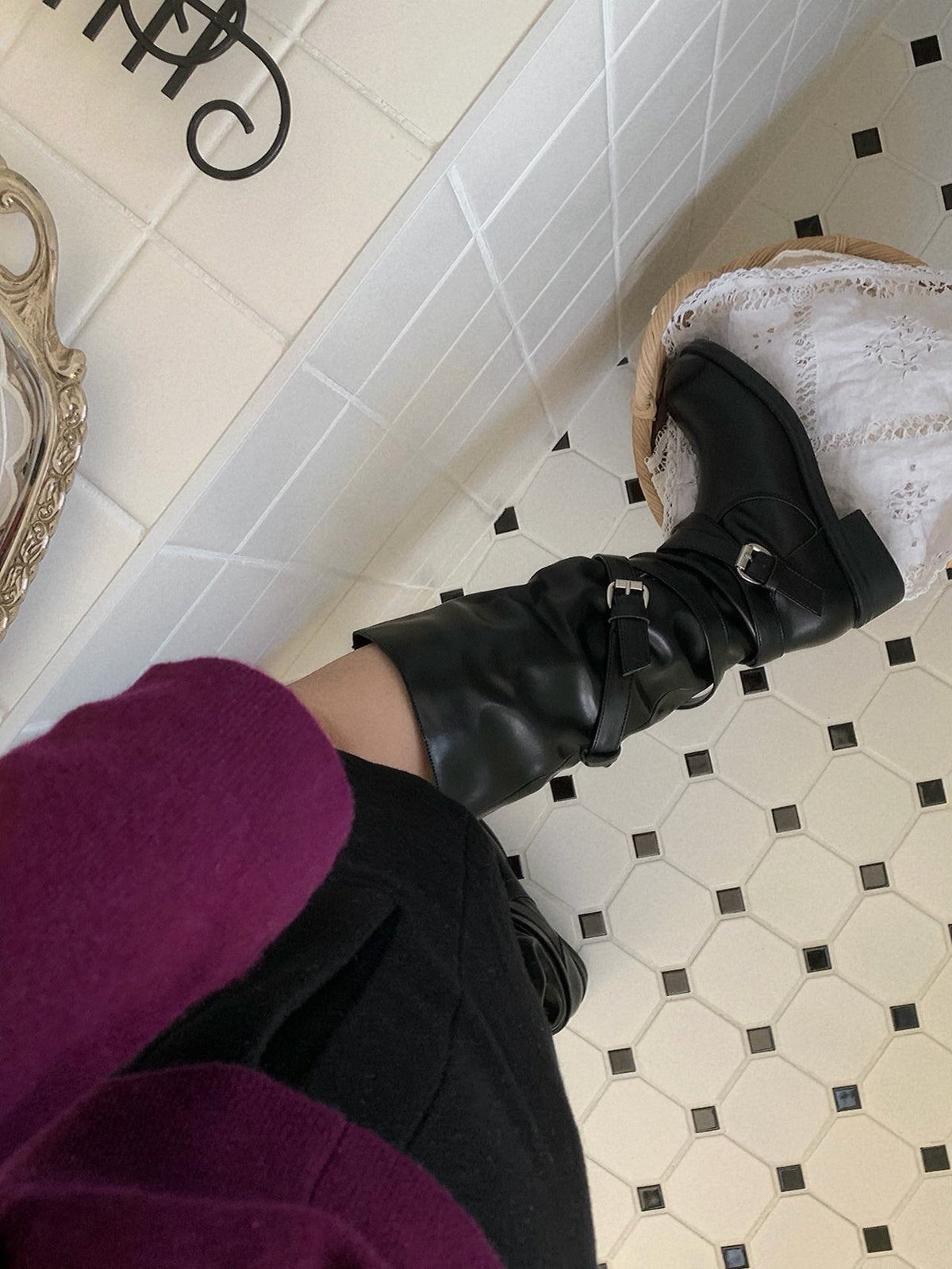 vintage belt boots-2col