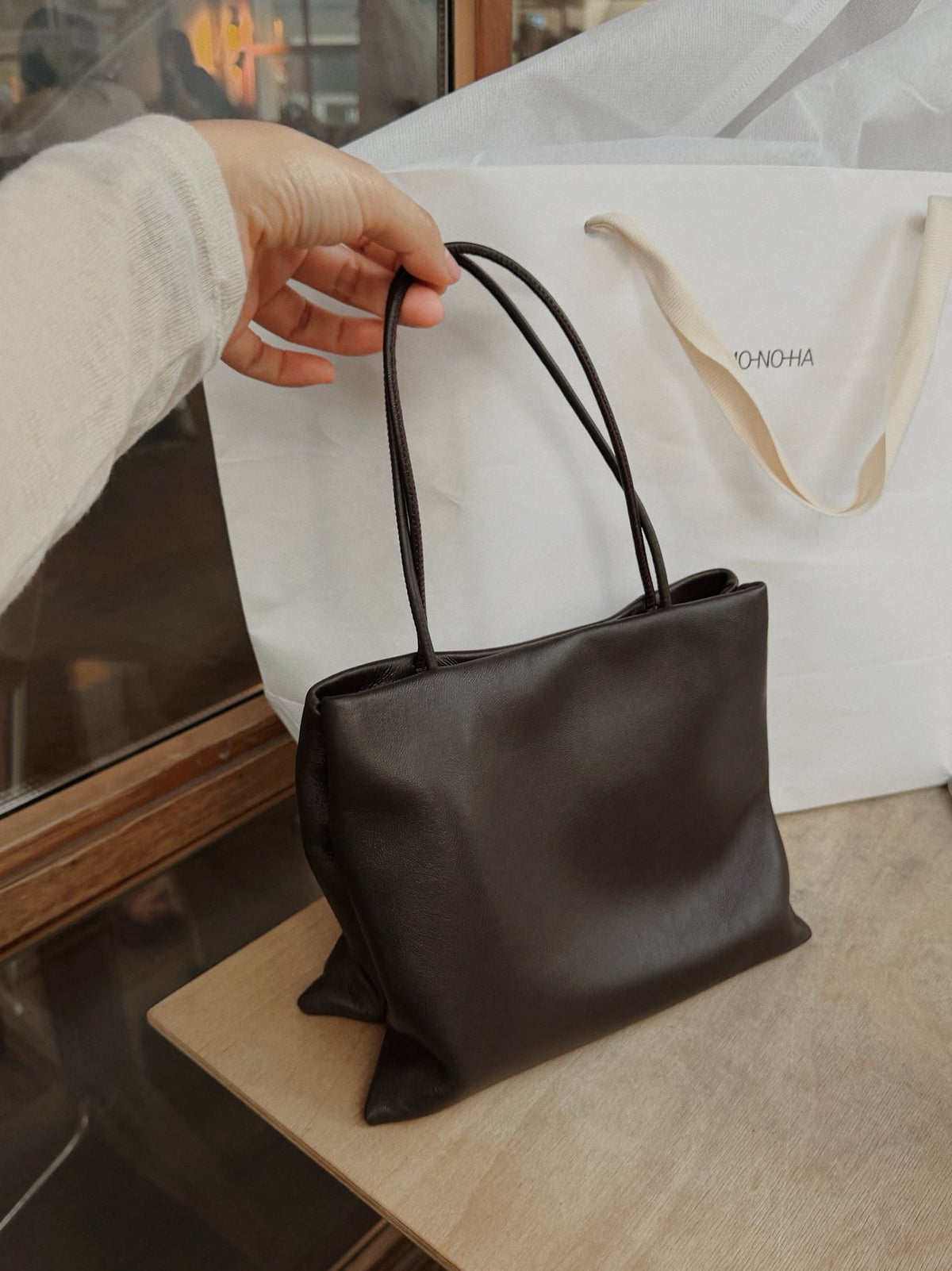 Lamb leather laptop bag