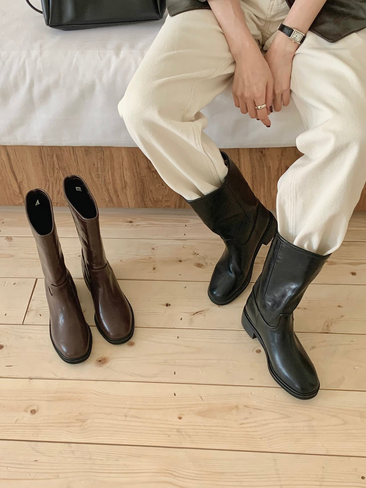Vintage mid boots-2col