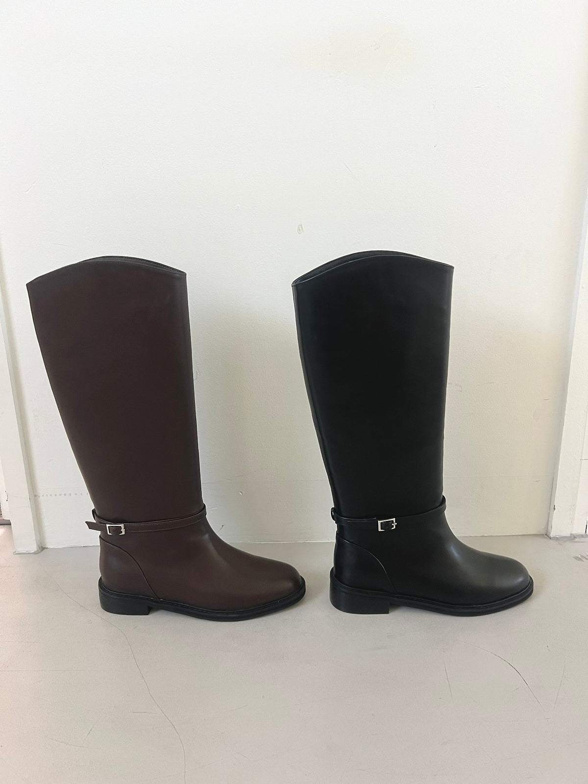 Ankle Detail Long Boots-2col