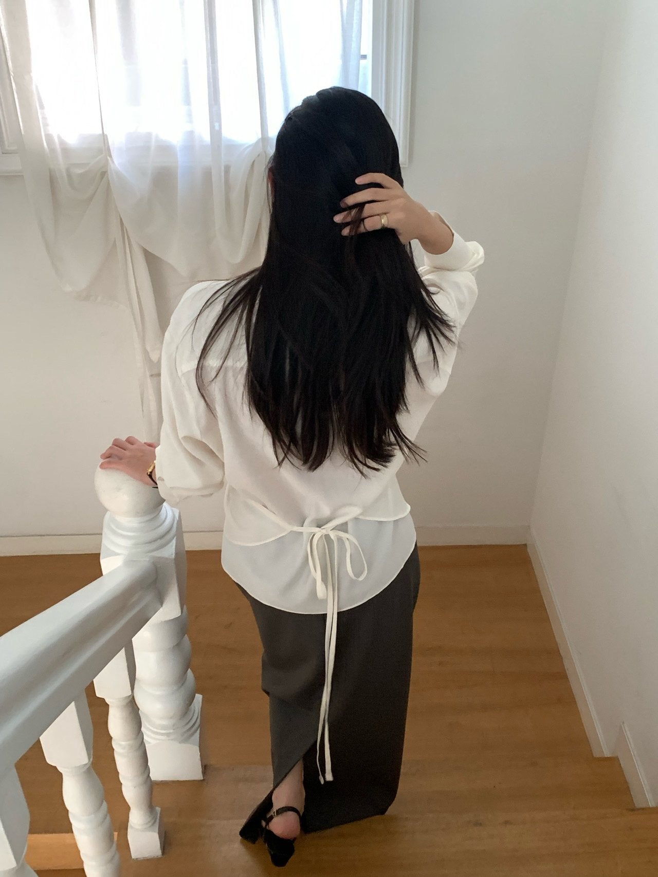 Meli wrap blouse-2col