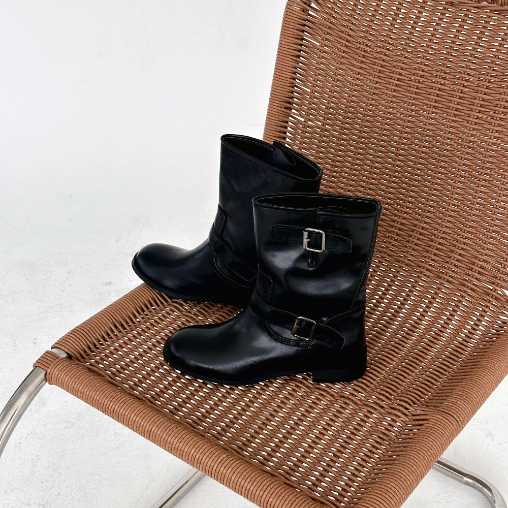 sol ankle buckle boots