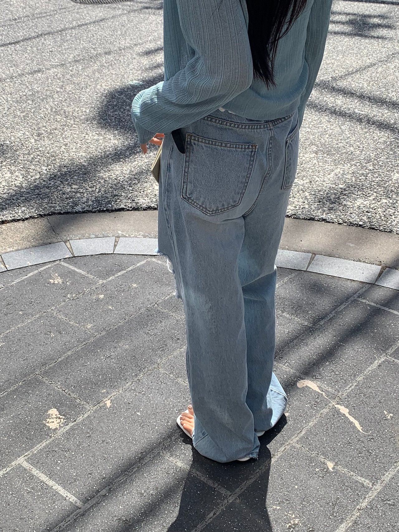 Mood straight damage denim